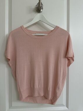 Light Pink Short Sleeve Knit Top